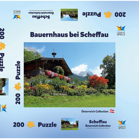 Bauernhaus am Wilden Kaiser bei Scheffau, Österreich, Tirol - Kaisergebirge 200 Puzzle Schachtel 3D Modell