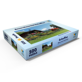Alternative Darstellung des Puzzle-Motivs Bauernhaus am Wilden Kaiser bei Scheffau, Österreich, Tirol - Kaisergebirge – Puzzleteile: 500