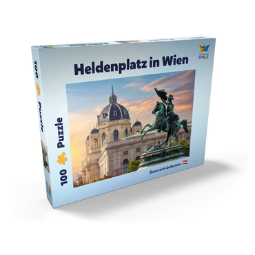 Statue auf dem Heldenplatz in Wien, Naturhistorisches Museum - Österreich 100 Puzzle Schachtel Ansicht2