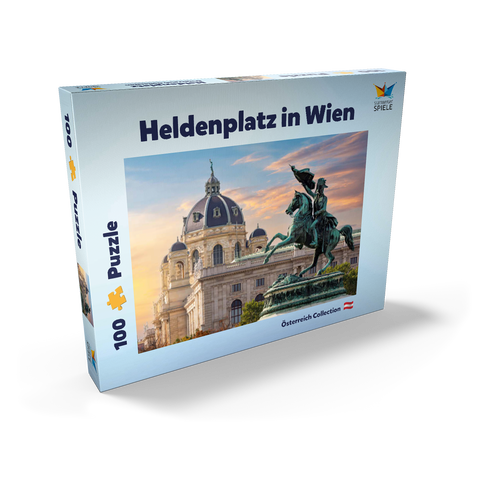 Statue auf dem Heldenplatz in Wien, Naturhistorisches Museum - Österreich 100 Puzzle Schachtel Ansicht2