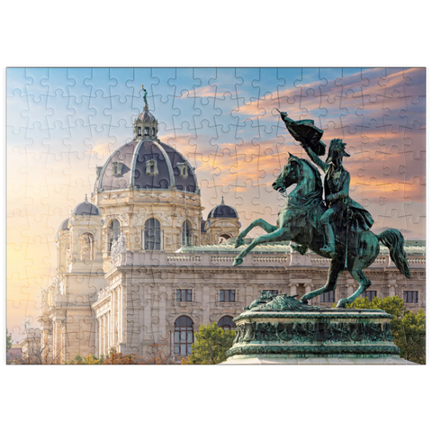 puzzleplate Statue auf dem Heldenplatz in Wien, Naturhistorisches Museum - Österreich 200 Puzzle