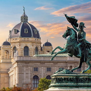 Statue auf dem Heldenplatz in Wien, Naturhistorisches Museum - Österreich 500 Puzzle 3D Modell