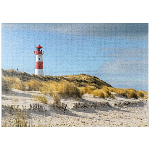 puzzleplate Leuchtturm von List auf der Insel Sylt, Nordsee - Deutschland 1000 Puzzle