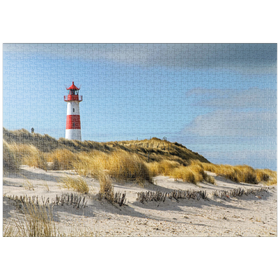 Darstellung des Puzzle Motivs Leuchtturm von List auf der Insel Sylt, Nordsee - Deutschland - Puzzleteile: 1000