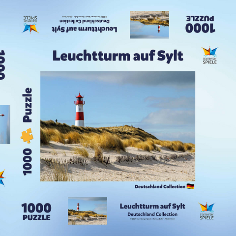 Leuchtturm von List auf der Insel Sylt, Nordsee - Deutschland 1000 Puzzle Schachtel 3D Modell