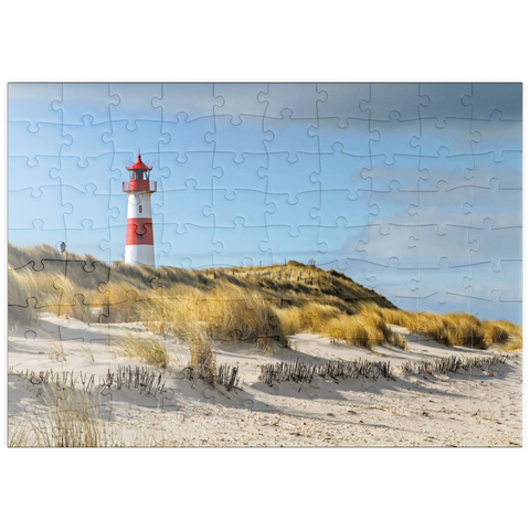 puzzleplate Leuchtturm von List auf der Insel Sylt, Nordsee - Deutschland 100 Puzzle