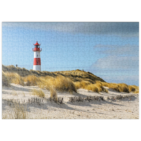 puzzleplate Leuchtturm von List auf der Insel Sylt, Nordsee - Deutschland 500 Puzzle