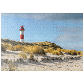 Darstellung des Puzzle Motivs Leuchtturm von List auf der Insel Sylt, Nordsee - Deutschland - Puzzleteile: 500