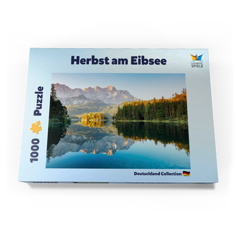 Herbstlandschaft am Eibsee mit Wettersteingebirge und Zugspitze, Alpenmotiv - Bayern 1000 Puzzle Schachtel Ansicht3