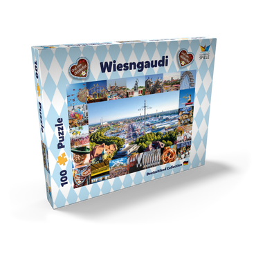 Wiesgaudi No.2 - Bunte Collage vom Oktoberfest in München, Theresienwiese, Bayern, Deutschland 100 Puzzle Schachtel Ansicht2