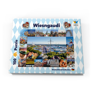 Wiesgaudi No.2 - Bunte Collage vom Oktoberfest in München, Theresienwiese, Bayern, Deutschland 100 Puzzle Schachtel Ansicht3