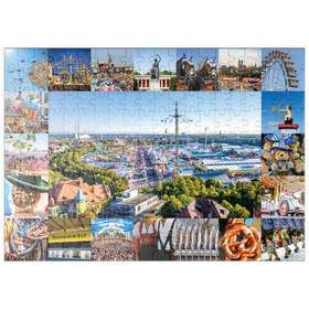 Darstellung des Puzzle Motivs Wiesgaudi No.2 - Bunte Collage vom Oktoberfest in München, Theresienwiese, Bayern, Deutschland - Puzzleteile: 200