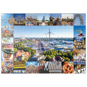 Darstellung des Puzzle Motivs Wiesgaudi No.2 - Bunte Collage vom Oktoberfest in München, Theresienwiese, Bayern, Deutschland - Puzzleteile: 500