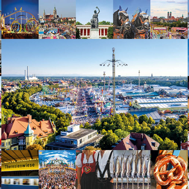 Wiesgaudi No.2 - Bunte Collage vom Oktoberfest in München, Theresienwiese, Bayern, Deutschland 500 Puzzle 3D Modell