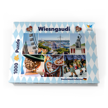 Wiesgaudi No.3 - Bunte Collage vom Oktoberfest in München, Theresienwiese, Bayern, Deutschland 1000 Puzzle Schachtel Ansicht3