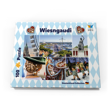 Wiesgaudi No.3 - Bunte Collage vom Oktoberfest in München, Theresienwiese, Bayern, Deutschland 100 Puzzle Schachtel Ansicht3