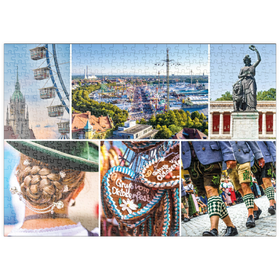 Darstellung des Puzzle Motivs Wiesgaudi No.3 - Bunte Collage vom Oktoberfest in München, Theresienwiese, Bayern, Deutschland - Puzzleteile: 500
