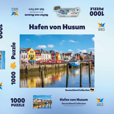 Hafen von Husum, Nordfriesland, Nordsee, Schleswig-Holstein 1000 Puzzle Schachtel 3D Modell