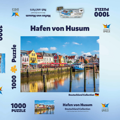 Hafen von Husum, Nordfriesland, Nordsee, Schleswig-Holstein 1000 Puzzle Schachtel 3D Modell