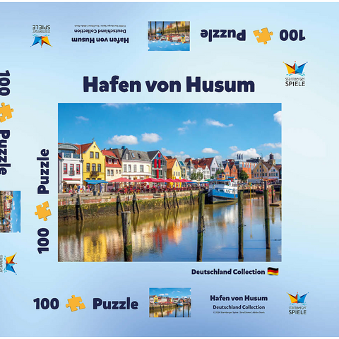 Hafen von Husum, Nordfriesland, Nordsee, Schleswig-Holstein 100 Puzzle Schachtel 3D Modell