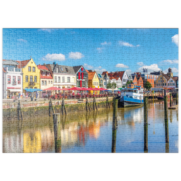 puzzleplate Hafen von Husum, Nordfriesland, Nordsee, Schleswig-Holstein 500 Puzzle