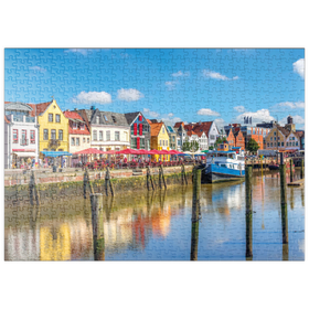 Darstellung des Puzzle Motivs Hafen von Husum, Nordfriesland, Nordsee, Schleswig-Holstein - Puzzleteile: 500