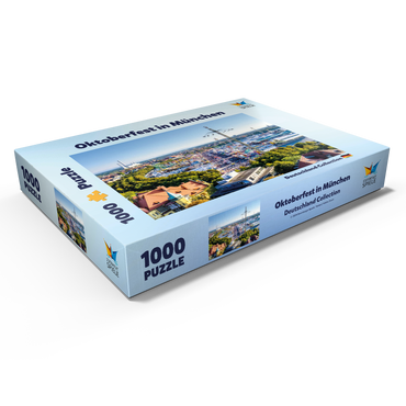 Blick auf das Oktoberfest in München, Theresienwiese, Bayern 1000 Puzzle Schachtel Ansicht1