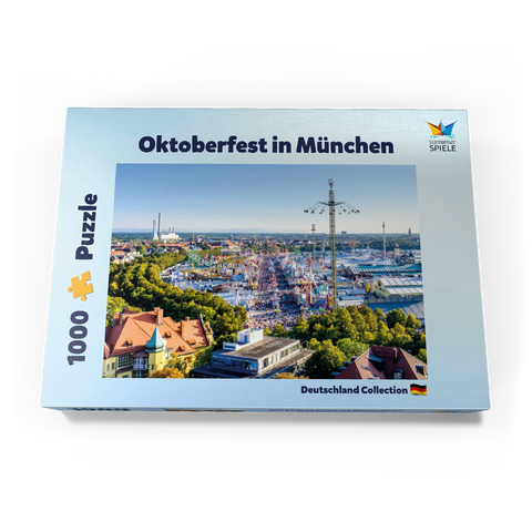 Blick auf das Oktoberfest in München, Theresienwiese, Bayern 1000 Puzzle Schachtel Ansicht3