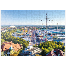 Darstellung des Puzzle Motivs Blick auf das Oktoberfest in München, Theresienwiese, Bayern - Puzzleteile: 1000