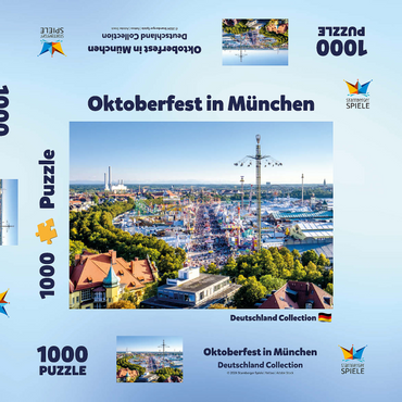 Blick auf das Oktoberfest in München, Theresienwiese, Bayern 1000 Puzzle Schachtel 3D Modell