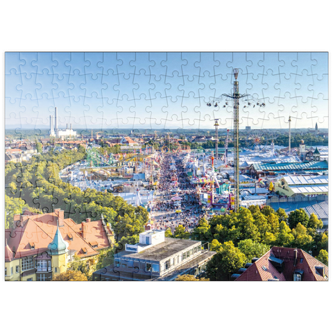 puzzleplate Blick auf das Oktoberfest in München, Theresienwiese, Bayern 200 Puzzle