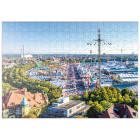 Darstellung des Puzzle Motivs Blick auf das Oktoberfest in München, Theresienwiese, Bayern - Puzzleteile: 200