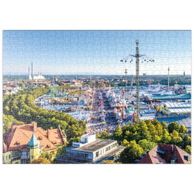 Darstellung des Puzzle Motivs Blick auf das Oktoberfest in München, Theresienwiese, Bayern - Puzzleteile: 500