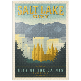 Darstellung des Puzzle-Motivs Salt Lake City, Utah, Vintage Poster – Puzzleteile: 1000