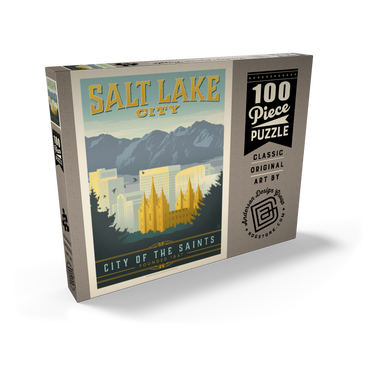 Salt Lake City, Utah, Vintage Poster 100 Puzzle Schachtel Ansicht2