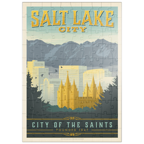 Darstellung des Puzzle Motivs Salt Lake City, Utah, Vintage Poster - Puzzleteile: 100