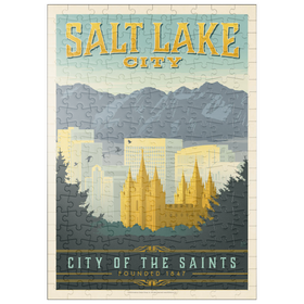 Darstellung des Puzzle-Motivs Salt Lake City, Utah, Vintage Poster – Puzzleteile: 200
