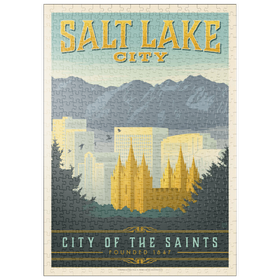 Darstellung des Puzzle Motivs Salt Lake City, Utah, Vintage Poster - Puzzleteile: 500