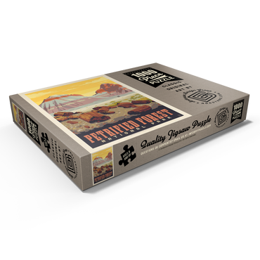 Darstellung des Puzzle Motivs Petrified Forest National Park: Painted Hills, Vintage Poster 1000 Puzzle Schachtel Ansicht1