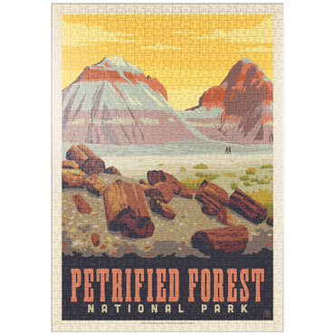 Darstellung des Puzzle Motivs puzzleplate Petrified Forest National Park: Painted Hills, Vintage Poster 1000 Puzzle
