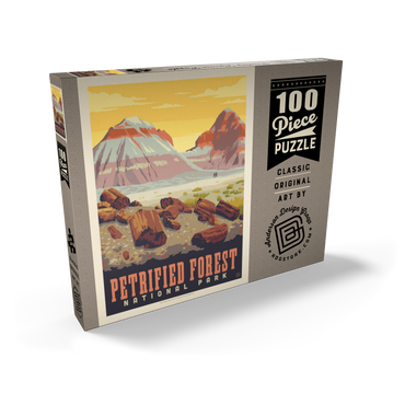 Darstellung des Puzzle Motivs Petrified Forest National Park: Painted Hills, Vintage Poster 100 Puzzle Schachtel Ansicht2