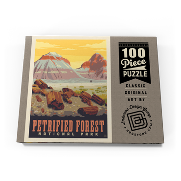 Darstellung des Puzzle Motivs Petrified Forest National Park: Painted Hills, Vintage Poster 100 Puzzle Schachtel Ansicht3
