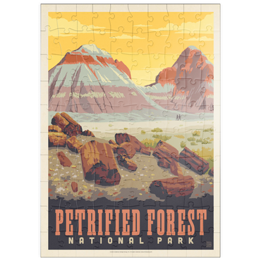 Darstellung des Puzzle Motivs puzzleplate Petrified Forest National Park: Painted Hills, Vintage Poster 100 Puzzle