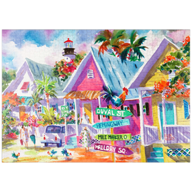 Darstellung des Puzzle-Motivs Conch Republic – Aquarellkunst – Puzzleteile: 1000