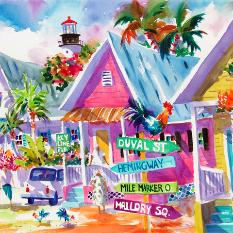 Conch Republic – Aquarellkunst 1000 Puzzle 3D Modell