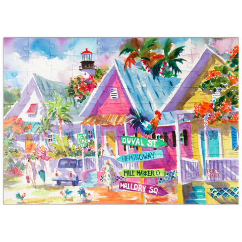 puzzleplate Conch Republic – Aquarellkunst 100 Puzzle