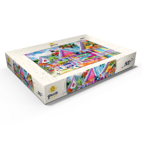 Darstellung des Puzzle Motivs Conch Republic – Aquarellkunst - Puzzleteile: 500