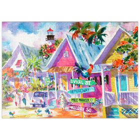 Darstellung des Puzzle-Motivs Conch Republic – Aquarellkunst – Puzzleteile: 500