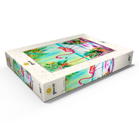 Alternative Darstellung des Puzzle-Motivs Flamingo-Lagune – Aquarellkunstwerk – Puzzleteile: 500