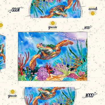 Reef Rider – Aquarellkunst 1000 Puzzle Schachtel 3D Modell